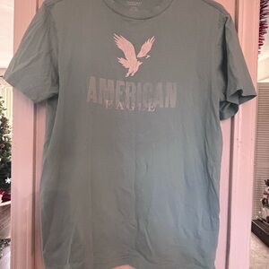 American Eagle Outfitters Men's Light Blue Graphic Tee